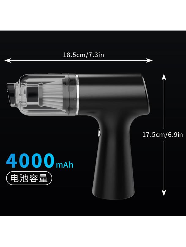 Odkurzacz samochodowy bezprzewodowy z zestawem końcówek 4000pa 1500 mAh czarny