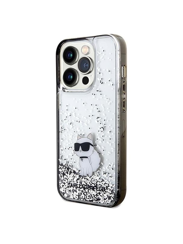 KARL LAGERFELD futerał do IPHONE 14 Pro Max KLHCP14XLKCNSK (Liquid Glitter C) transparentny
