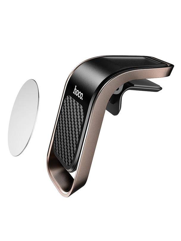 Uchwyt na telefon do samochodu magnetyczny Hoco do kratki CA74 czarno szary