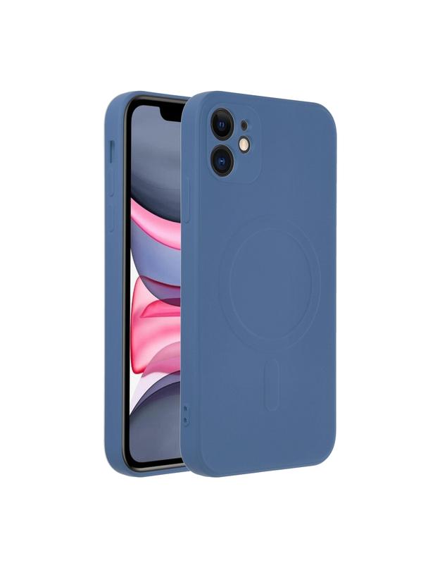 Futerał SILICONE MAG COVER kompatybilny z MagSafe do IPHONE 11 niebieski