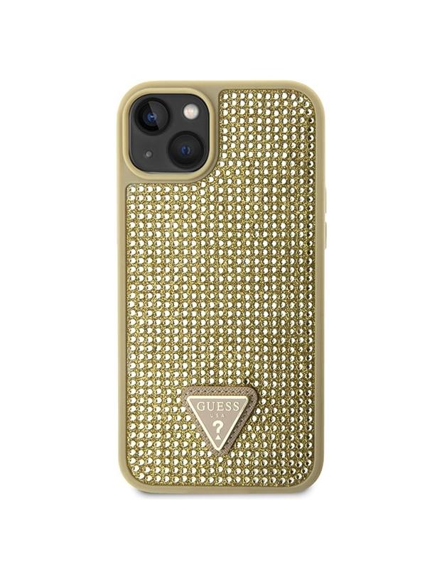GUESS futerał do IPHONE 13 / 14 / 15 GUHCP14SHDGTPD (Rhinestone Triangle) złoty