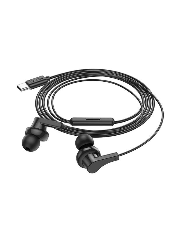 Słuchawki przewodowe douszne USB C Hoco M114 czarne