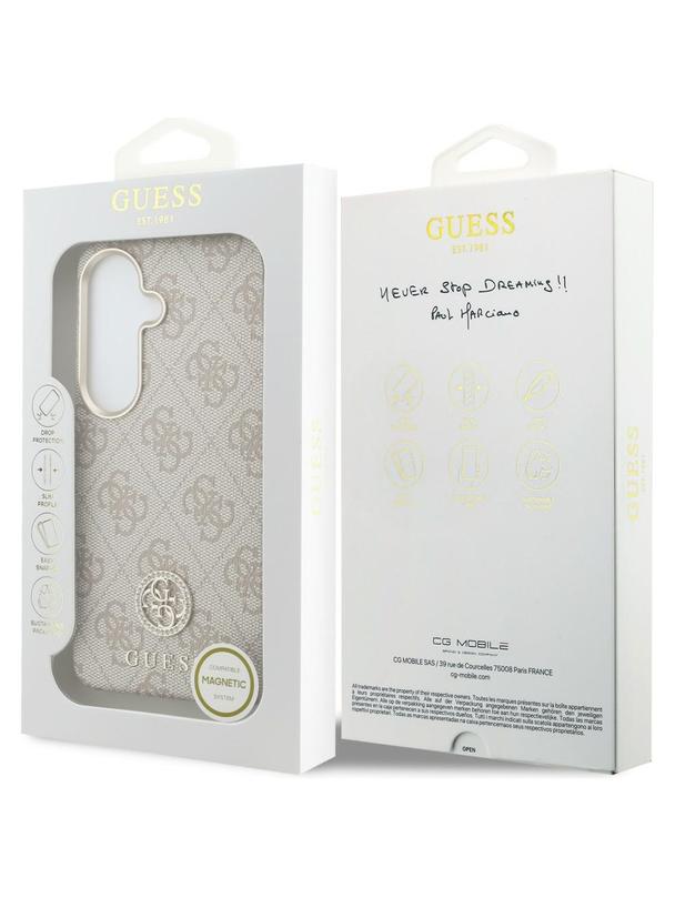 GUESS futerał do SAMSUNG S26 GUHMS26SP4GRMDEP (4G Rhinestone Round Logo MagSafe) różowy