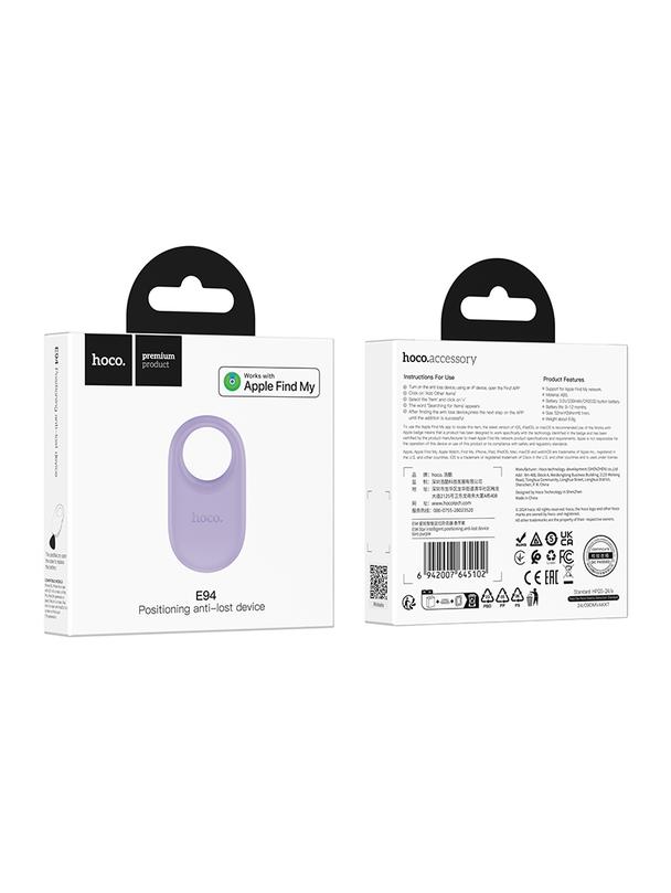 Lokalizator zgodny z Apple Find My Hoco E94 fioletowy