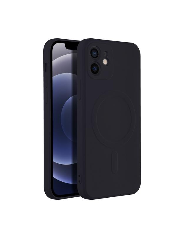 Futerał SILICONE MAG COVER kompatybilny z MagSafe do IPHONE 12 czarny