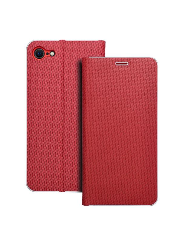 Kabura LUNA Book Carbon do IPHONE 7 / 8 / SE 2020 / SE 2022 czerwony