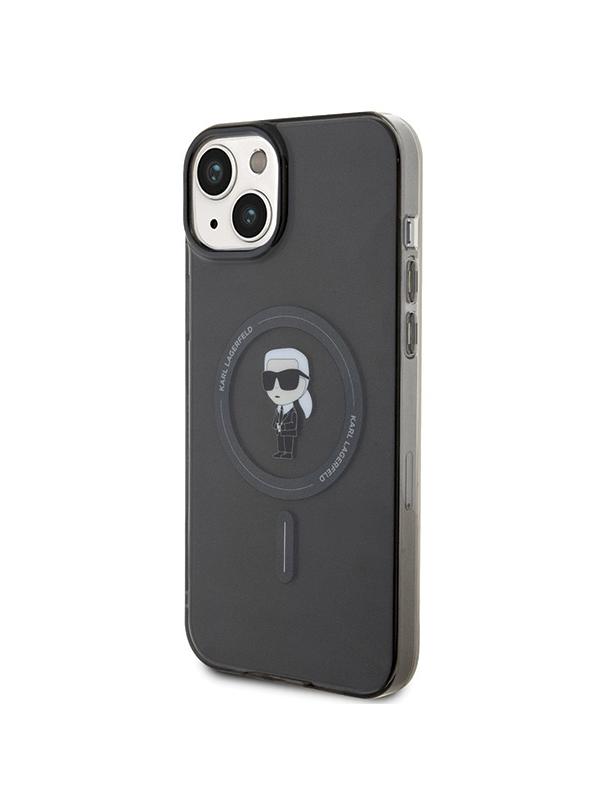 KARL LAGERFELD futerał do IPHONE 15 Plus KLHMP15MHFCKNOK (Ikonik + MAG) czarny