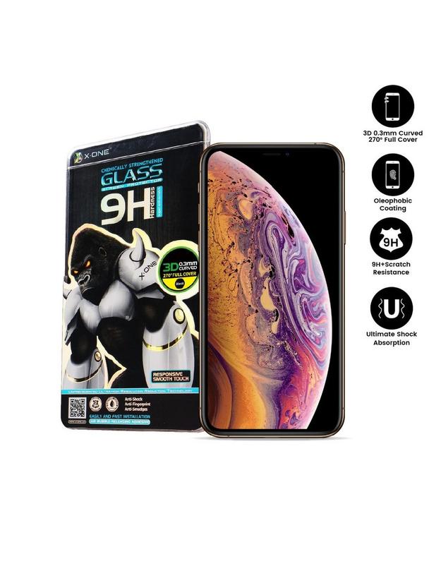 Szkło hartowane X-ONE 3D - do iPhone Xs/11 Pro czarny