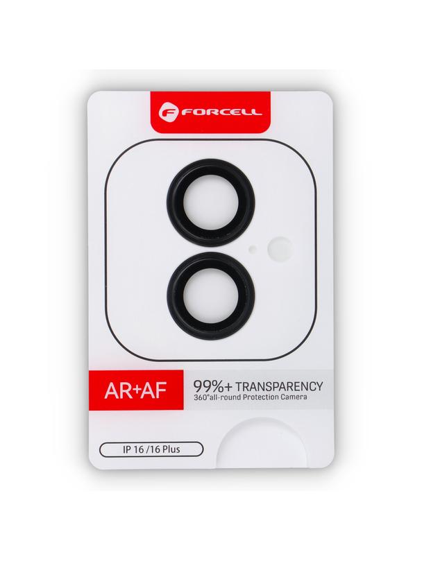 Szkło hartowane na aparat do iPhone 16 / 16 Plus Forcell Premium czarne