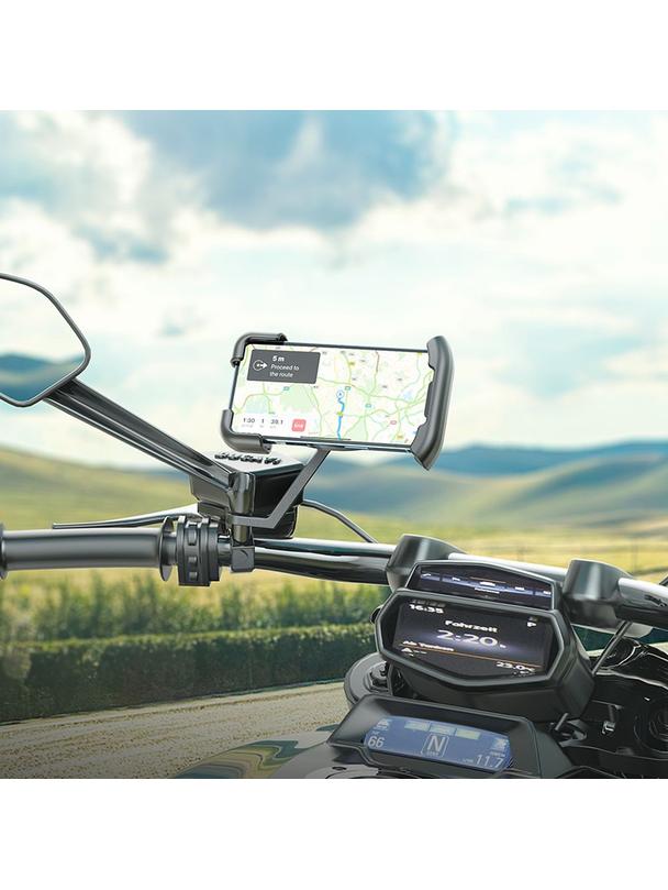 Uchwyt na telefon do motocykla Hoco na lusterko CA119 czarny