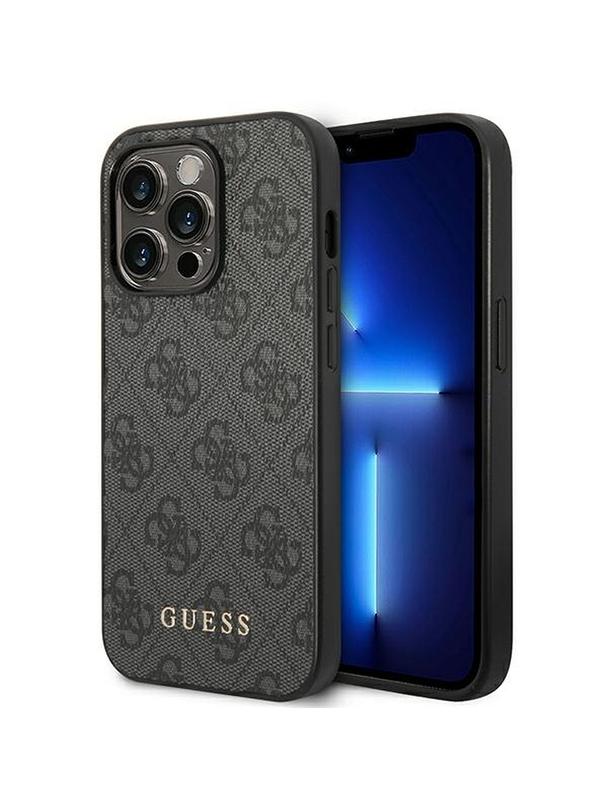 GUESS futerał do IPHONE 14 Pro GUHCP14LG4GFGR (4G Gold Logo) szary