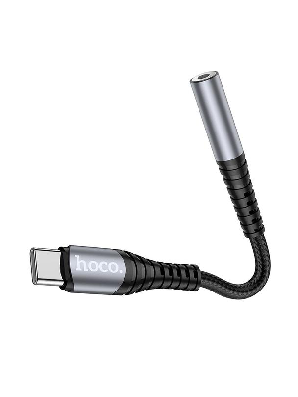 Adapter AUX Jack 3,5 mm do USB C Hoco LS33 szary