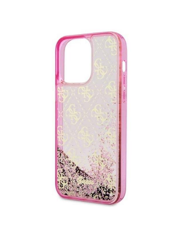 GUESS futerał do IPHONE 14 Pro GUHCP14LLC4PSGP (Liquid Glitter 4G Translucent) różowy