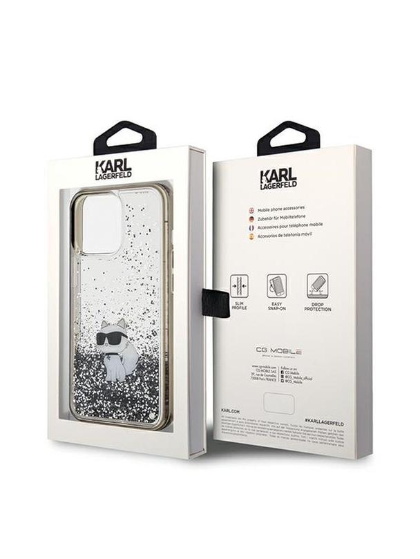 KARL LAGERFELD futerał do IPHONE 13 Pro KLHCP13LLKCNSK (Liquid Glitter C) transparentny