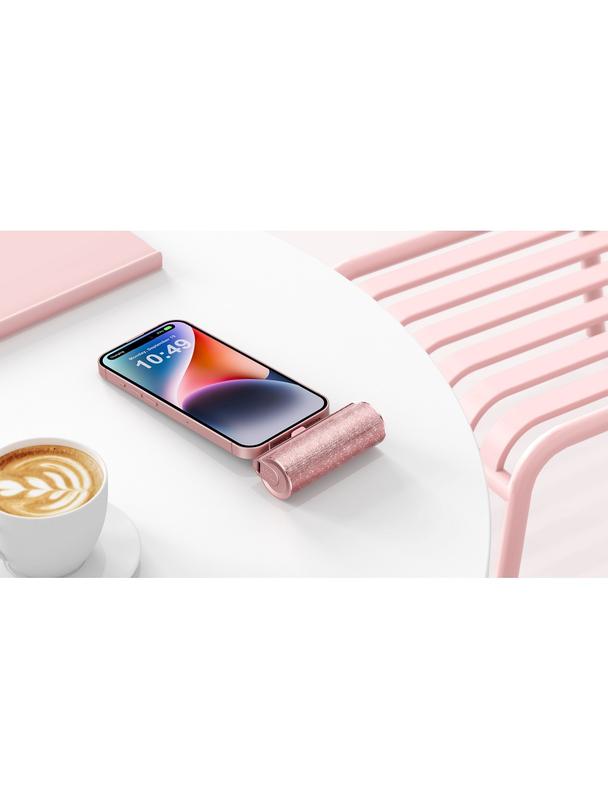 Powerbank Veger PlugOn (W0573) 5000 mAh z wbudowanym złączem USB C rózowy