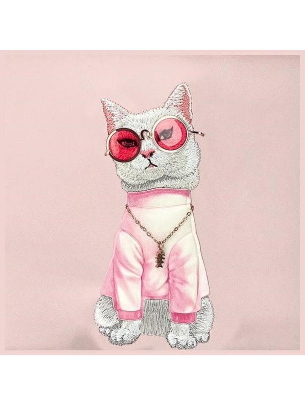 NIMMY nerka na ramię GLASSES COOL CAT różowa