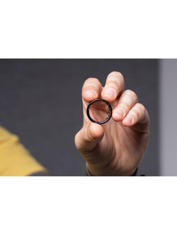 Smart Ring R11M- inteligentny pierścień ze stali ze stacją ładującą rozmiar 10 (19,8mm) czarny