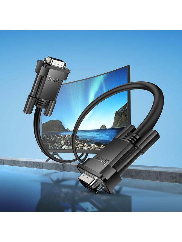 Kabel VGA do VGA Hoco HD 1080p 2 m US11 czarny