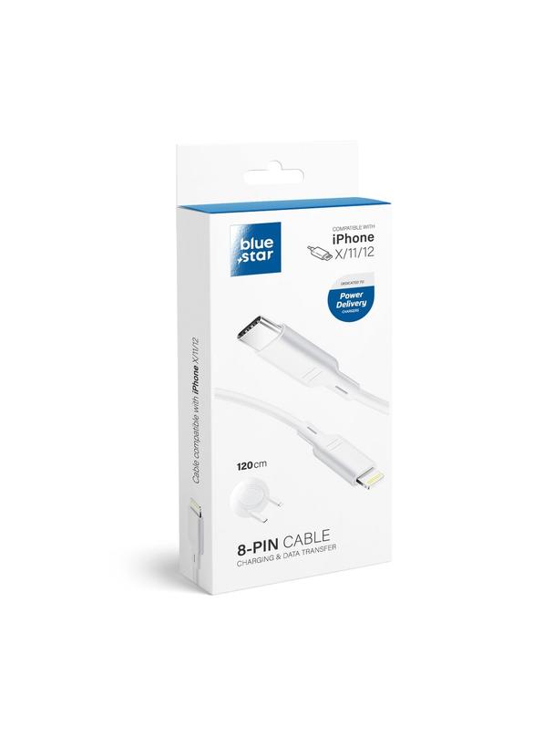 Kabel USB C do Lightning Blue Star PD 1,2 m biały