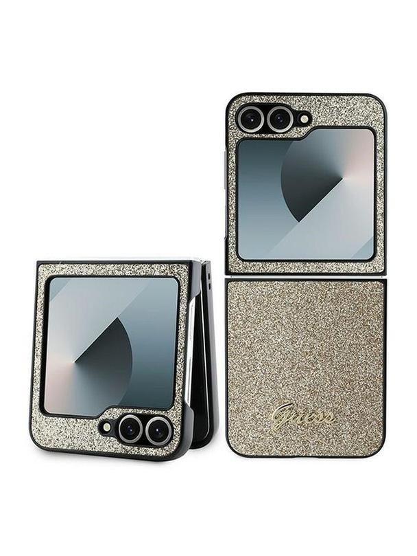GUESS futerał do SAMSUNG Z Flip 6 GUHCZF6HGGSHD (HC PU 4G Glitter Script) złoty