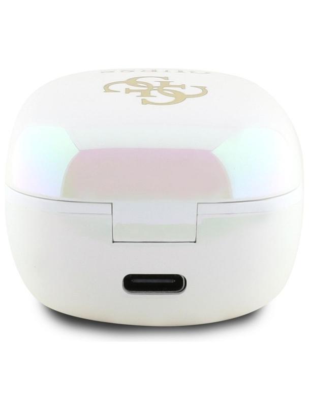 GUESS słuchawki bezprzewodowe bluetooth TWS GUTWSJ144ESH (Mini Iridescent 4G Printed Logo) białe