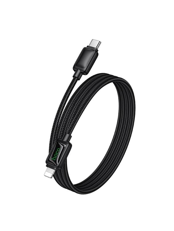 Kabel USB C do Lightning Hoco PD 30W 1,2 m z LCD U146 czarny