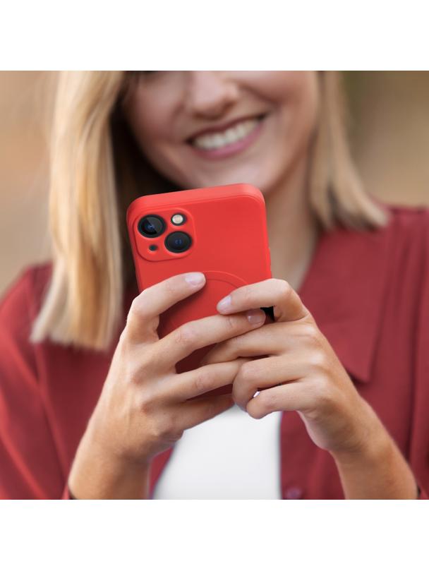 Futerał SILICONE MAG COVER kompatybilny z MagSafe do IPHONE 11 Pro Max czerwony