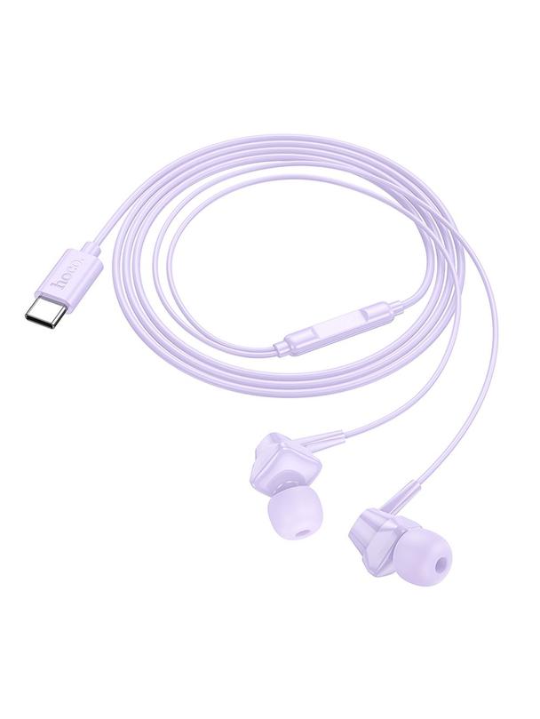 Słuchawki przewodowe douszne Lightning Hoco M113 fioletowe