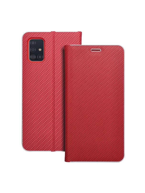 Kabura LUNA Book Carbon do SAMSUNG A51 czerwony