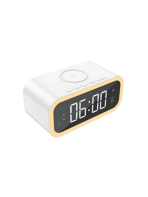 WiWU - Ładowarka bezprzewodowa z zegarem cyfrowym, budzikiem i podświetleniem nocnym Wi-W015