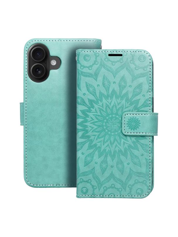 Kabura MEZZO Book do IPHONE 16 mandala zielony