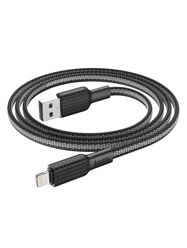 Kabel USB A do Lightning Hoco 2,4A 1 m X69 czarno biały