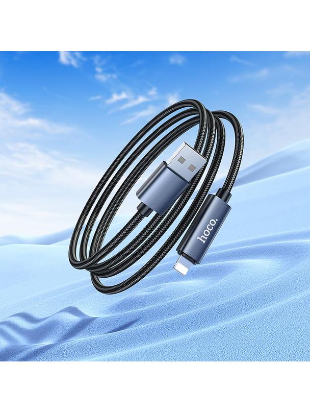 Kabel USB A do Lightning Hoco 2,4A z wyświetlaczem 1 m X112 czarny