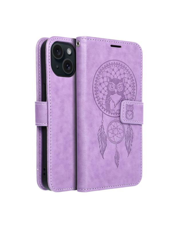 Kabura MEZZO Book do IPHONE 15 łapacz snów fioletowy