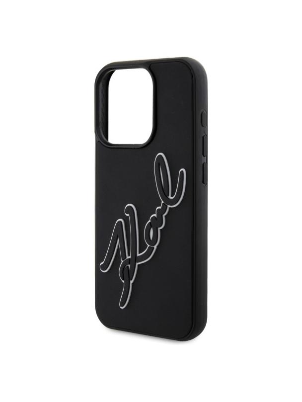 KARL LAGERFELD futerał do IPHONE 15 Pro KLHCP15L3DRKSDLK (3D Rubber Signature) black