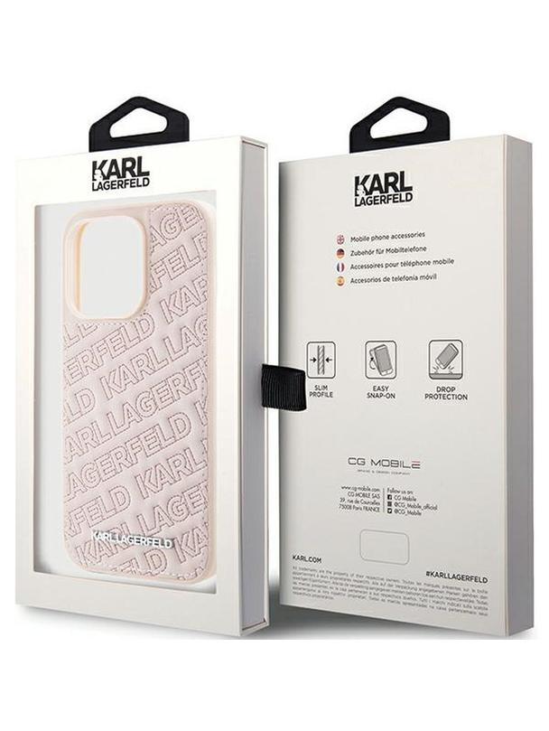 KARL LAGERFELD futerał do IPHONE 15 Pro KLHCP15LPQKPMP (Quilted Pattern) różowy