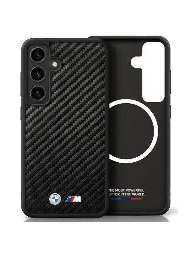 BMW futerał do SAMSUNG S25 kompatybilny z MagSafe BMHMS25S24PUCILK (PU Carbon Metal Logos) black