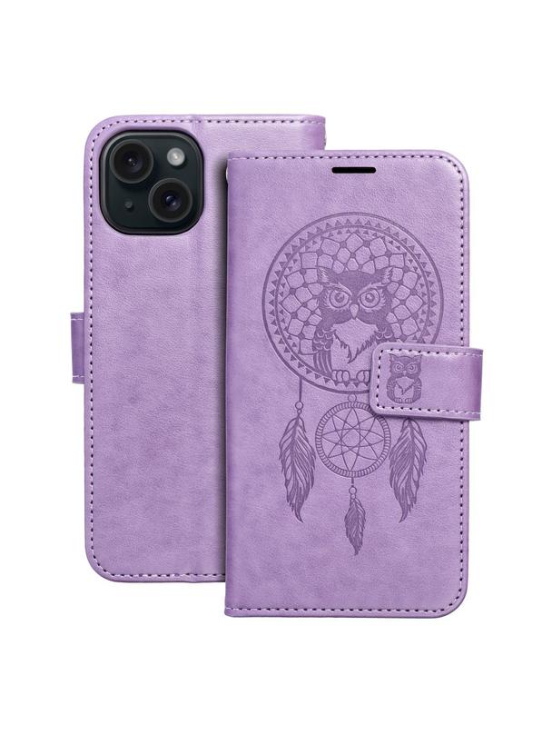 Kabura MEZZO Book do IPHONE 15 łapacz snów fioletowy