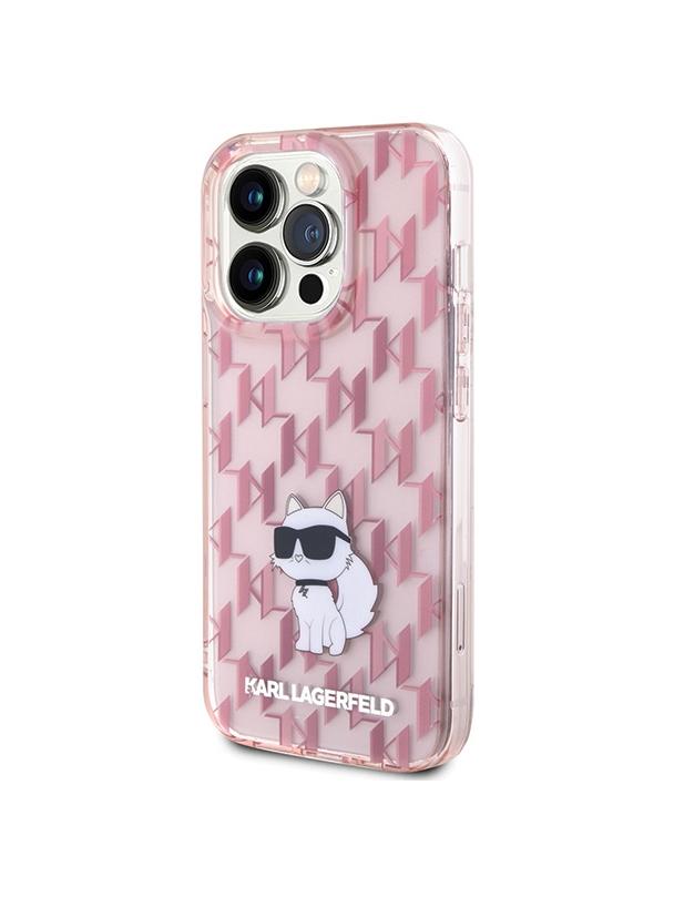 KARL LAGERFELD futerał do IPHONE 15 Pro Max KLHCP15XHNCMKLP (Monogram) różowy