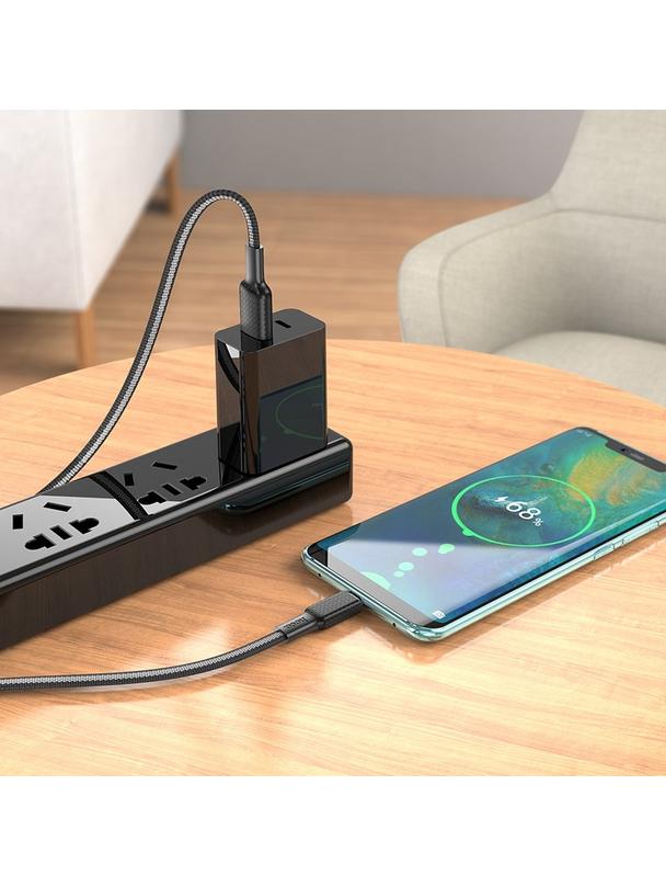 Kabel USB A do USB C Hoco 3A 1 m X69 czarno biały