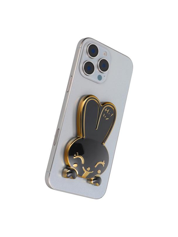 Stojak na telefon KRÓLICZEK - naklejany - czarny