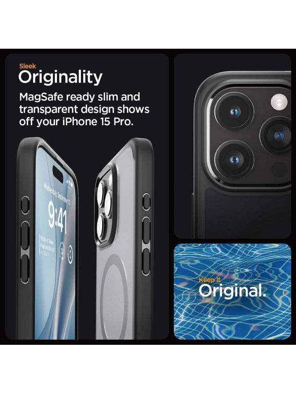 SPIGEN futerał ULTRA HYBRID MAG kompatybilny z MagSafe do IPHONE 16 Pro frost black