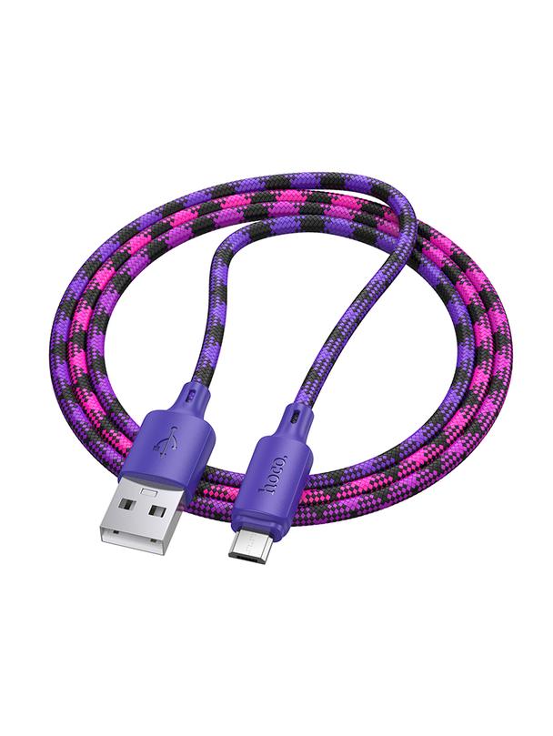 Kabel USB A do Micro USB Hoco 2,4A 1 m X116 gradient fioletowy