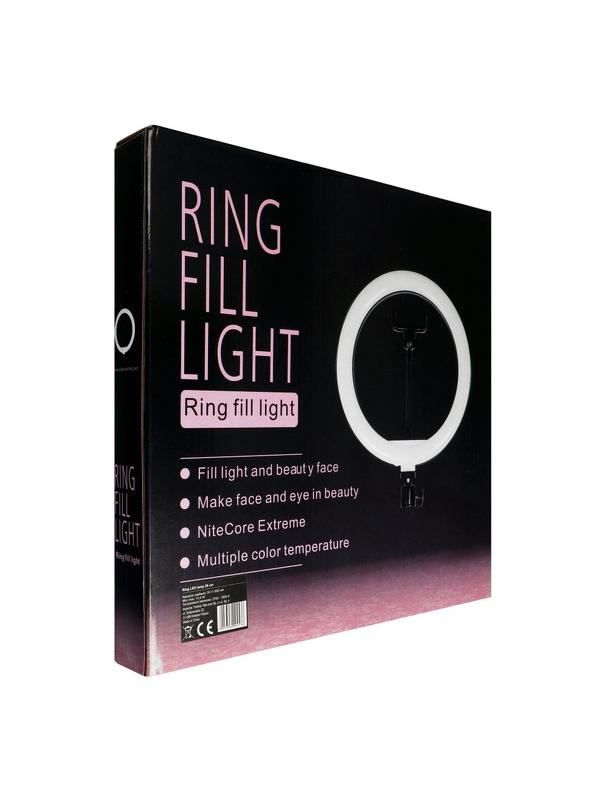 Lampa LED Ring Stream RGB pierścieniowa 10" z uchwytem na telefon + statyw czarna