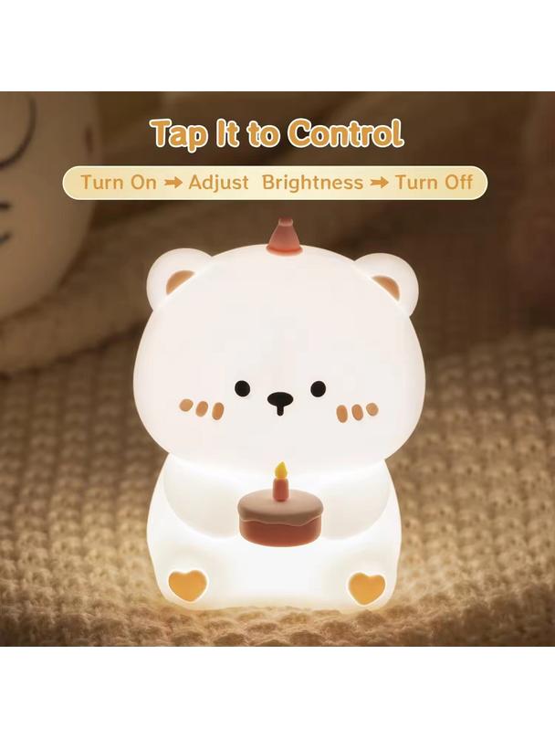 Lampka nocna Urodzinowy Miś Art Deco dotykowy