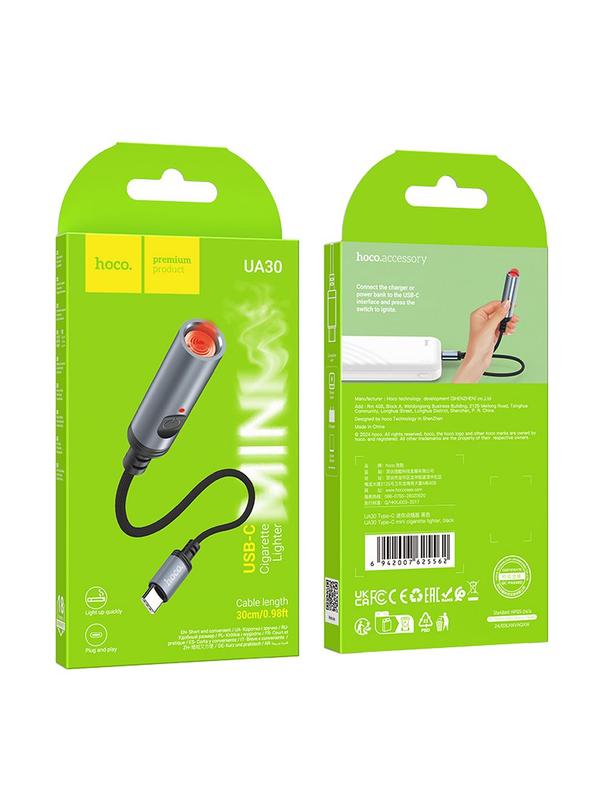 Adapter USB C do zapalniczka samochodowa Hoco 0,3 m UA30 czarny