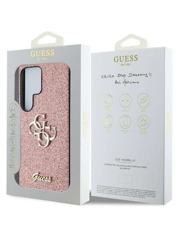 GUESS futerał do SAMSUNG S25 Ultra GUHCS25LHG4SGP (Fixed Glitter Big 4G) różowy