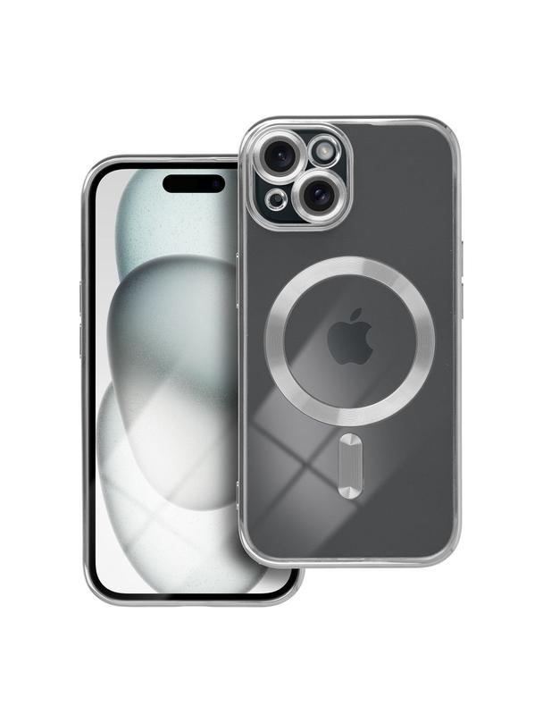 Futerał ELECTRO MAG COVER kompatybilny z MagSafe do IPHONE 15 srebrny