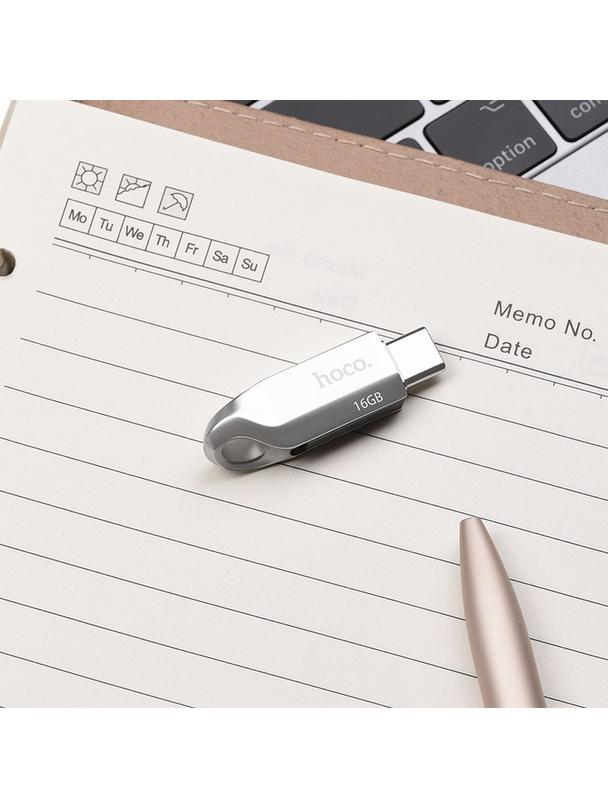Pendrive 16GB USB 3.0 (USB A + USB C) Hoco UD8 nikiel