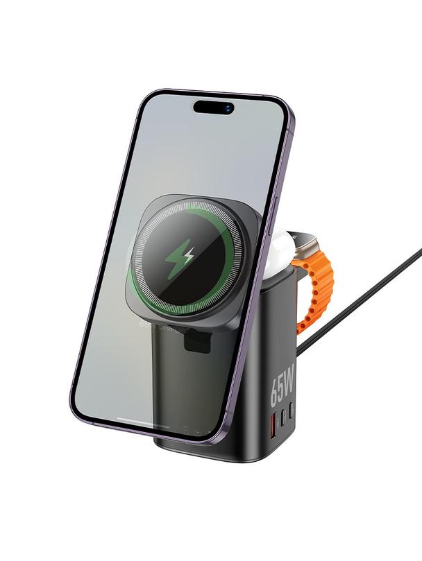 Ładowarka indukcyjna Hoco 6w1 PD QC 65W kompatybilna z Apple Watch CQ20A czarna